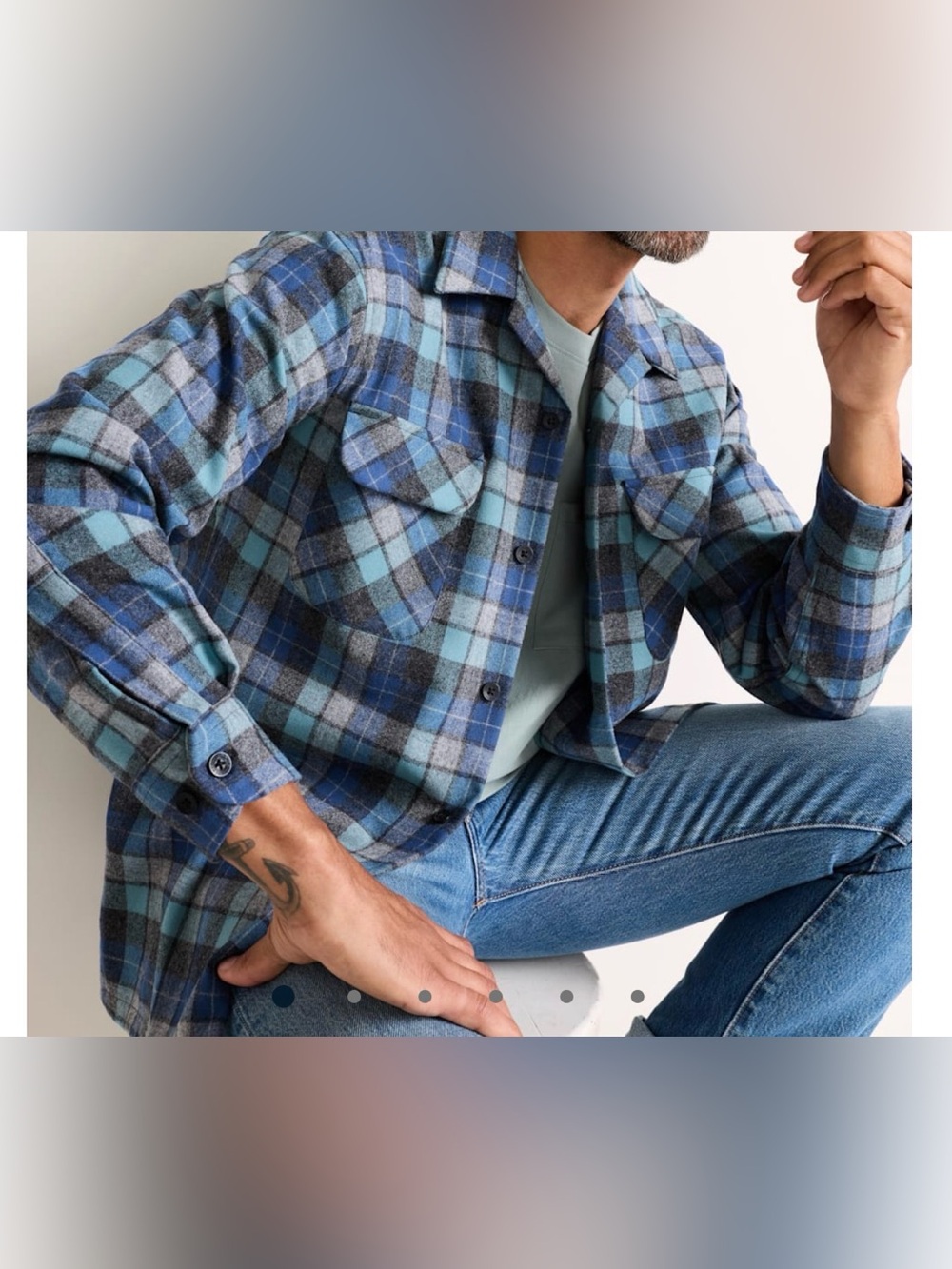 MEN'S BLUE ORIGINAL SURF PLAID BOARD SHIRT - XL